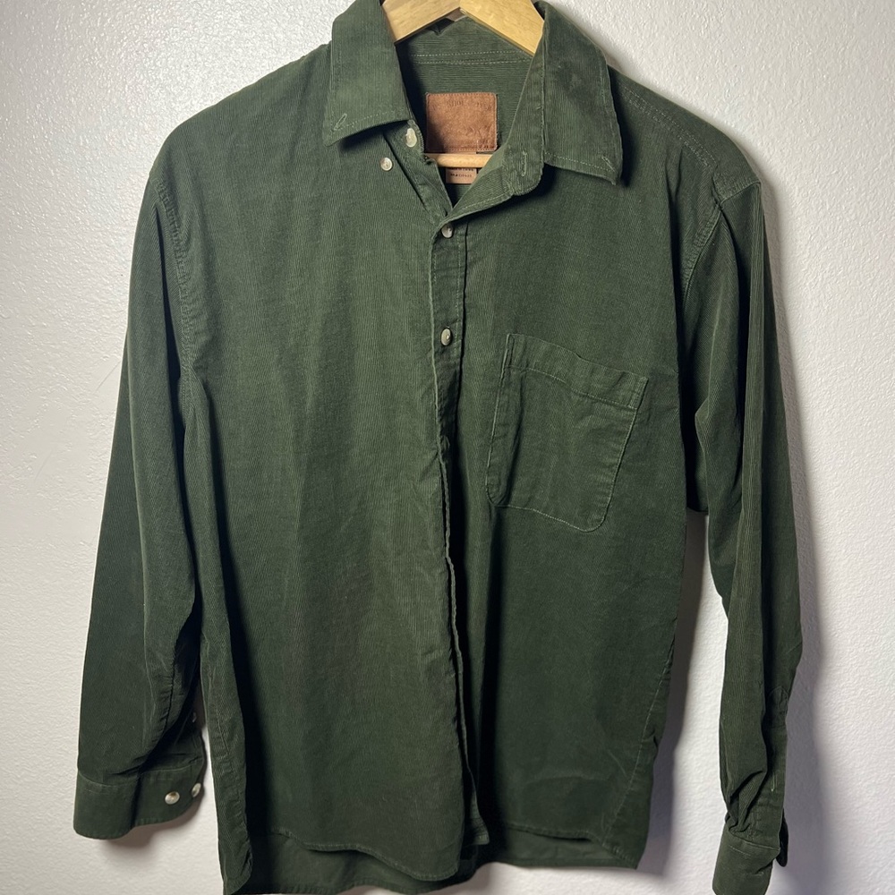 Buckhorn River Green Cotton Oversized
Corduroy Shirt
